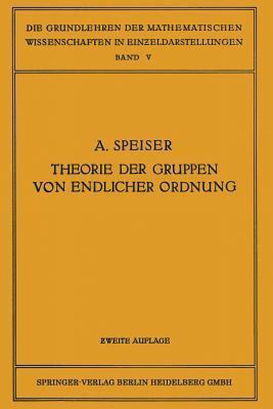 Die Theorie Der Gruppen Von Endlicher Ordnung - cover