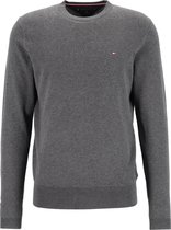Tommy Hilfiger Core Tommy trui O-hals - heren trui katoen met zijde - antraciet grijs -  Maat: 3XL