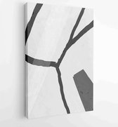 Zwart-wit abstracte muurkunst achtergrond vector 1 - Moderne schilderijen – Verticaal – 1909205695 - 50*40 Vertical
