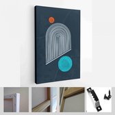 Een trendy set van abstracte zwarte handgeschilderde illustraties voor briefkaart, social media banner, brochure omslagontwerp of wanddecoratie achtergrond - moderne kunst canvas -