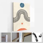 Een trendy set van abstracte handgeschilderde illustraties voor briefkaart, social media banner, brochure omslagontwerp of wanddecoratie achtergrond - moderne kunst canvas - vertic