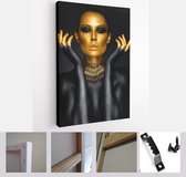 Onlinecanvas - Schilderij - Portret Mooie Vrouw In En Zwarte Kleuren Art Verticaal - Multicolor - 50 X 40 Cm