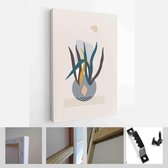 Abstracte botanische organische kunst illustratie. Set van zachte kleur schilderij kunst aan de muur voor huisdecoratie - Modern Art Canvas - Verticaal - 1957430626