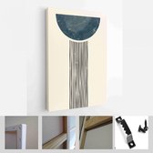 Halverwege de eeuw modern design. Een trendy set van abstracte handgeschilderde illustraties voor wanddecoratie, Social Media Banner, Brochure Cover Design - Modern Art Canvas - ve