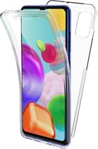 Full Cover/Body Case 360 Graden Transparant Hoesje Samsung Galaxy A41 - Gratis Screen Protector - Telefoonhoesje - Smartphonehoesje