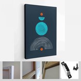 Een trendy set van abstracte zwarte handgeschilderde illustraties voor briefkaart, social media banner, brochure cover ontwerp of wanddecoratie achtergrond - moderne kunst canvas -