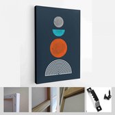Een trendy set van abstracte zwarte handgeschilderde illustraties voor briefkaart, social media banner, brochure cover ontwerp of wanddecoratie achtergrond - moderne kunst canvas -