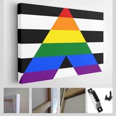Seksuele identiteitstrots vlaggen ingesteld, LGBT-symbolen. Vlag gender sexe homo, transgender, biseksueel, lesbisch en anderen - Moderne kunst canvas - Horizontaal - 1681461886