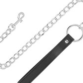 DARKNESS BONDAGE | Darkness Black Soft Collar With Leash Leather
