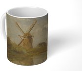 Mok - Molen bij een plas - Schilderij van Paul Joseph Constantin Gabriël - 350 ML - Beker