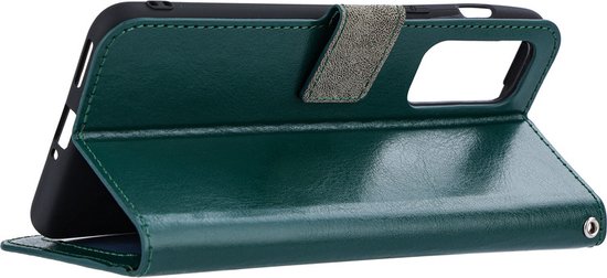 Oppo Reno5 Z - Bookcase Green - étui portefeuille avec 1 protection d'écran en Glas