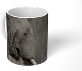 Mok - Koffiemok - Zwart-witte olifant - Mokken - 350 ML - Beker - Koffiemokken - Theemok