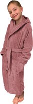 HOMELEVEL Badstof badjas voor kinderen 100% katoen voor meisjes en jongens Oud roze Maat 176