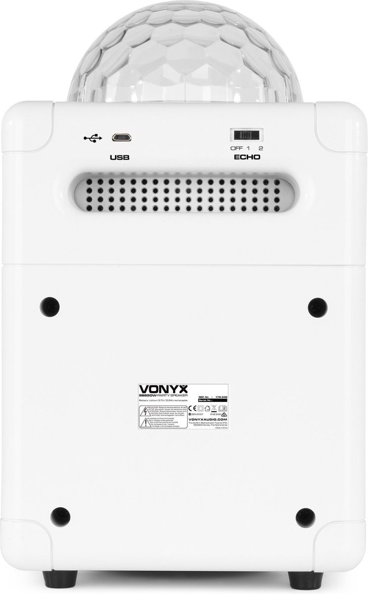 Kit karaoké - Vonyx Kit karaoké Witte sur batterie avec Bluetooth,  microphone avec