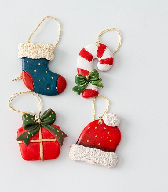 Set de 4 pendentifs de décoration d'arbre de Noël de Noël