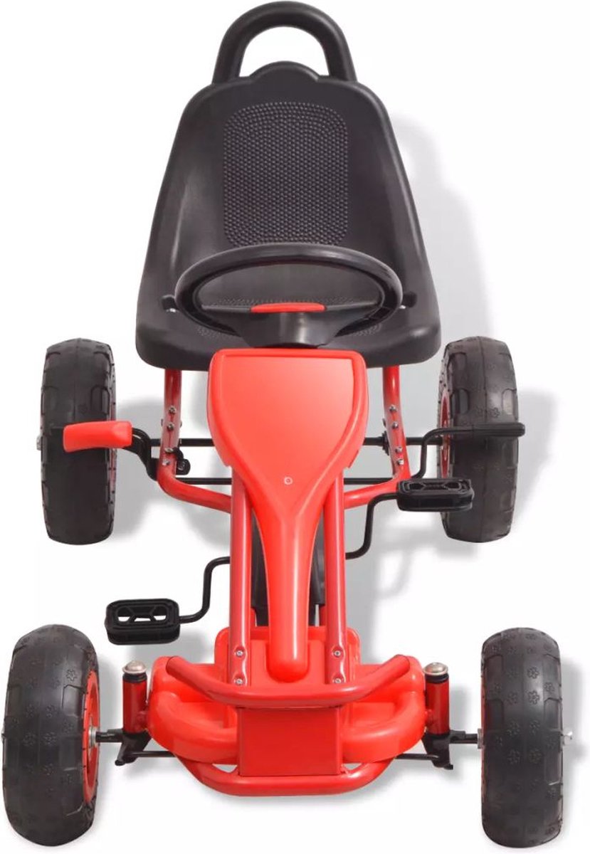vidaXL Skelter met pedalen en pneumatische banden rood — afbeelding 8