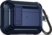 YONO Airpods Pro Hoesje - Armor Case met Lock - geschikt voor Airpods Pro 1/2 - Donkerblauw