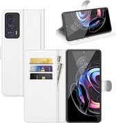 Motorola Edge 20 Pro Hoesje - MobyDefend Kunstleren Wallet Book Case - Wit - GSM Hoesje - Telefoonhoesje Geschikt Voor: Motorola Edge 20 Pro