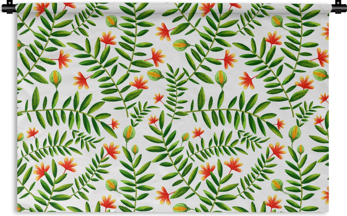 Wandkleed - Wanddoek - Jungle - Bladeren - Flora - 150x100 cm - Wandtapijt