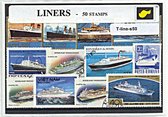 Lijnschepen – Luxe postzegel pakket (A6 formaat) : collectie van 50 verschillende postzegels van lijnschepen – kan als ansichtkaart in een A6 envelop - authentiek cadeau - kado - g