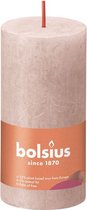 8 stuks Bolsius poeder roze rustiek stompkaarsen 100/50 (30 uur) Eco Shine Misty Pink