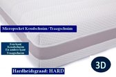 Aloe Vera - Eenpersoons Matras 3D - MICROPOCKET Koudschuim/Traagschuim 7 ZONE 23 CM   - Stevig ligcomfort - 90x220/23