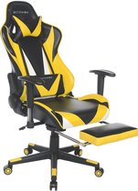BlitzWolf BW-GC2 Gaming-stoel - Ergonomische Gamerstoel-Rugleuning Kantelbaar 180°-in Hoogte Verstelbaar, 360 ° Draaibaar, Verstelbaar lendenkussen- Zwart geel- vaderdag cadeau