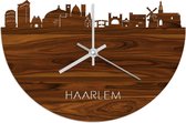 Skyline Klok Haarlem Palissander hout - Ø 40 cm - Woondecoratie - Wand decoratie woonkamer - WoodWideCities