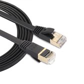 By Qubix internetkabel - 1.8m CAT7 Ultra dunne Flat Ethernet netwerk LAN kabel (10.000Mbps) - Zwart - RJ45 - UTP kabel