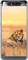 Geschikt voor Samsung Galaxy A80 hoesje - Leeuwen - Gras - Lucht - Siliconen Telefoonhoesje