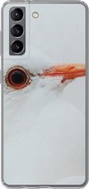 Geschikt voor Samsung Galaxy S21 hoesje - Close-up van een witte duif - Siliconen Telefoonhoesje