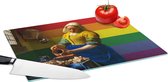 Glazen Snijplank - 39x28 - Vermeer - Melkmeisje - Regenboog - Snijplanken Glas