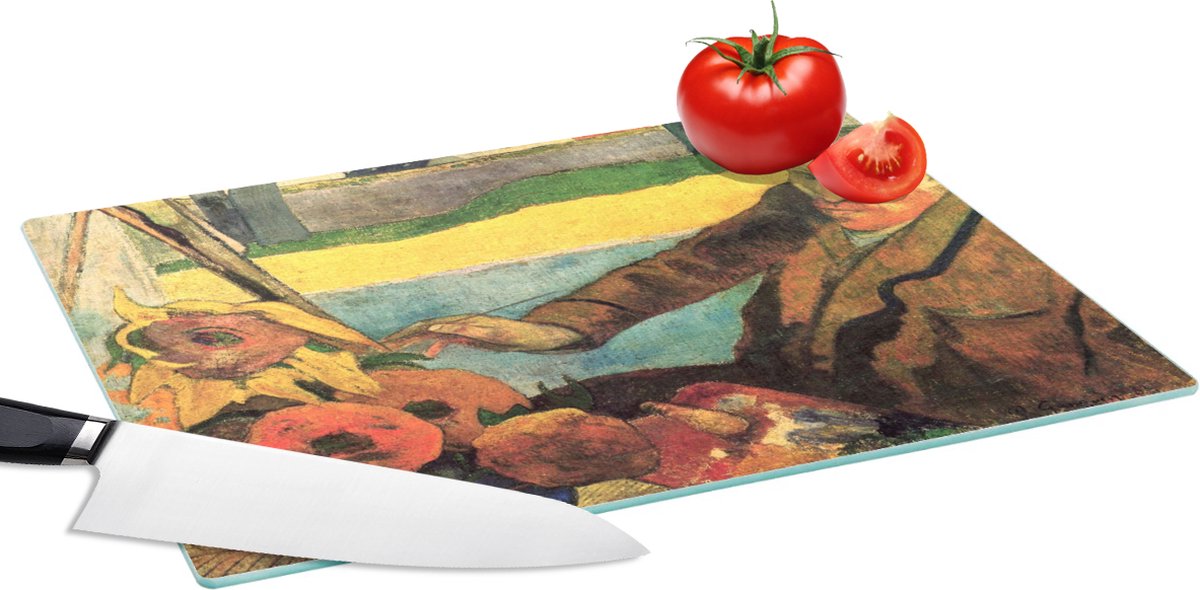 Glazen Snijplank - 39x28 - De zonnebloemenschilder - Vincent van Gogh - Snijplanken Glas