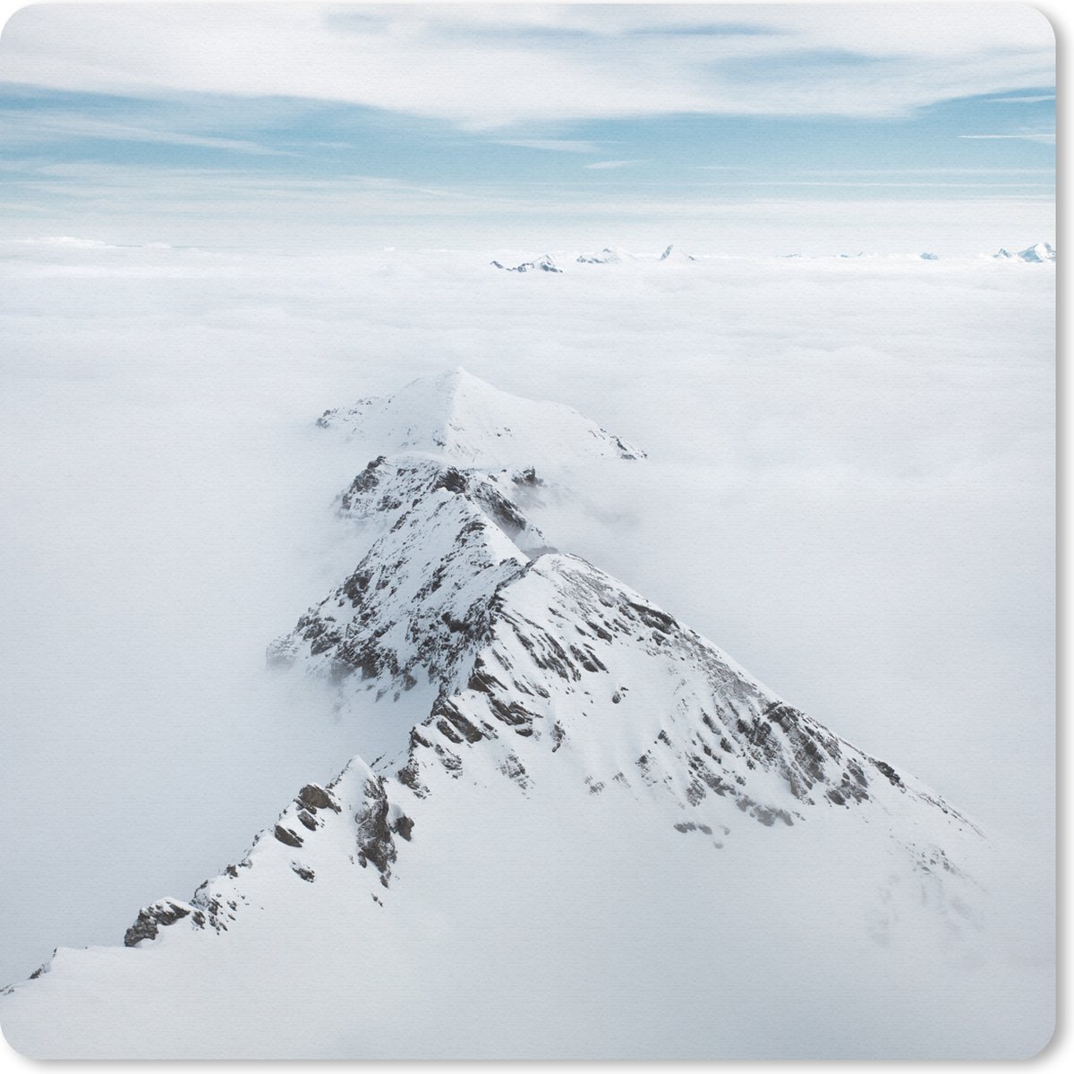Muismat 30x30 cm - Mousepad Alpen - Sneeuw - Berg - Muismatten