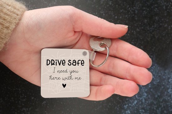 Porte-clés - Love - Car - Drive safe - Plastique - Cadeau Saint Valentin