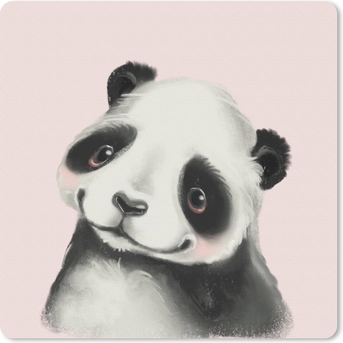 Muismat 20x20 cm - Mousepad Panda - Kinderen - Roze - Muismatten