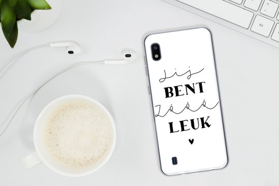 Coque Samsung Galaxy A10 - Citations - Mignon - Zwart - Wit - Siliconen