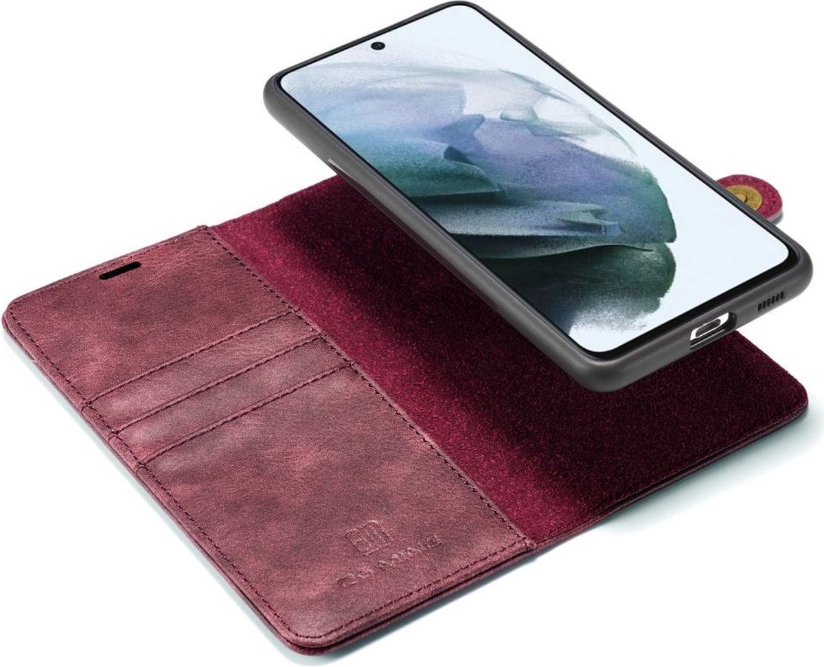 Samsung Galaxy S21 FE Hoesje 2-in-1 Book Case en Back Cover Rood