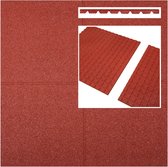 Rubberen tegels rood 500x500x65mm prijs per m2