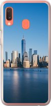 Geschikt voor Samsung Galaxy A20e hoesje - New York - Skyline - Blauw - Siliconen Telefoonhoesje