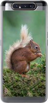 Geschikt voor Samsung Galaxy A80 hoesje - Eekhoorn - Bos - Mos - Siliconen Telefoonhoesje