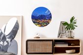 WallCircle - Wandcirkel ⌀ 30 - Zonsopgang boven Zwitserse Matterhorn in Zermatt - Ronde schilderijen woonkamer - Wandbord rond - Muurdecoratie cirkel - Kamer decoratie binnen - Wanddecoratie muurcirkel - Woonaccessoires