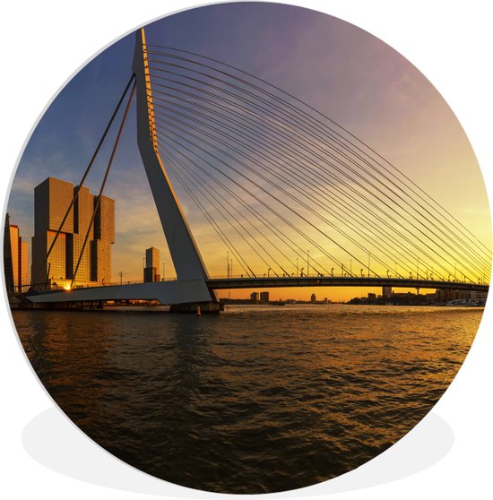 WallCircle - Wall Circle - Wall Circle Indoor - Rotterdam - Sunset - Erasmus - 140x140 cm - Décoration murale - Peintures Ronds
