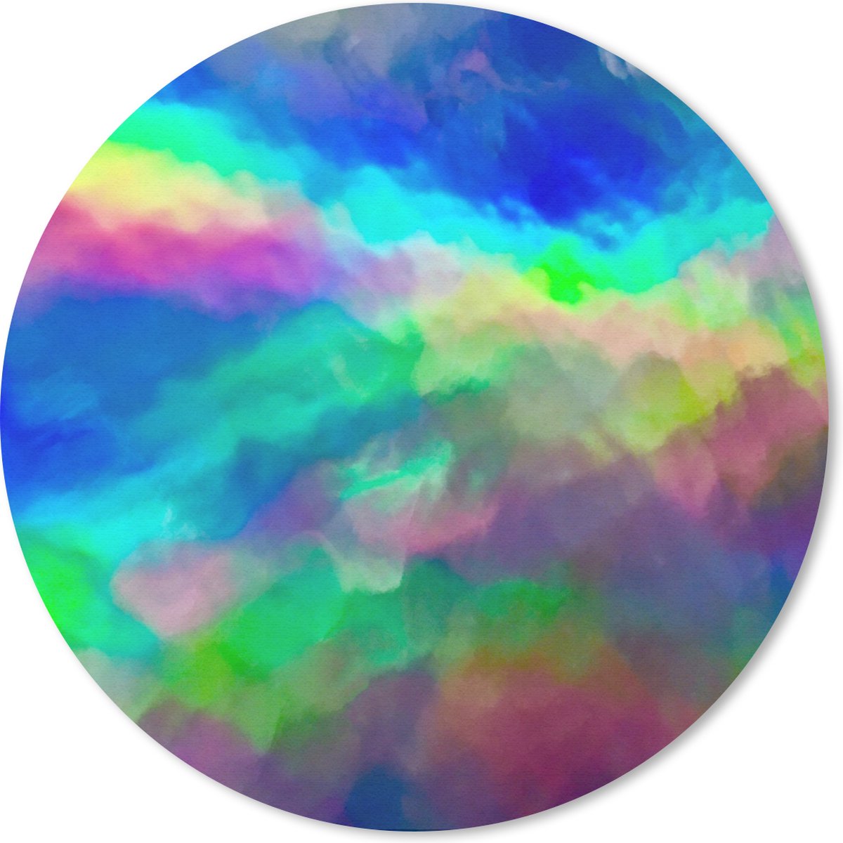 Muismat rond 50x50 cm - Mousepad Waterverf - Kunst - Psychedelisch - Ronde muismatten