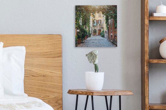 Tableau sur toile Italie - Rue - Lierre - 20x20 cm - Décoration murale
