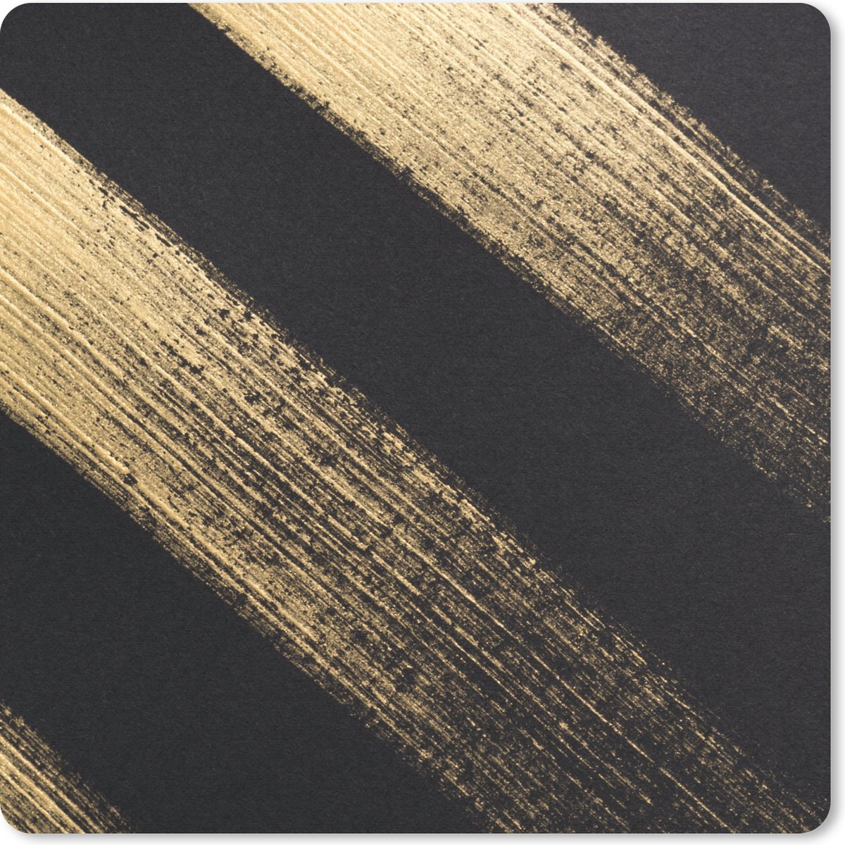 Muismat 30x30 cm - Mousepad Gouden verfstrepen op een zwarte achtergrond - Muismatten