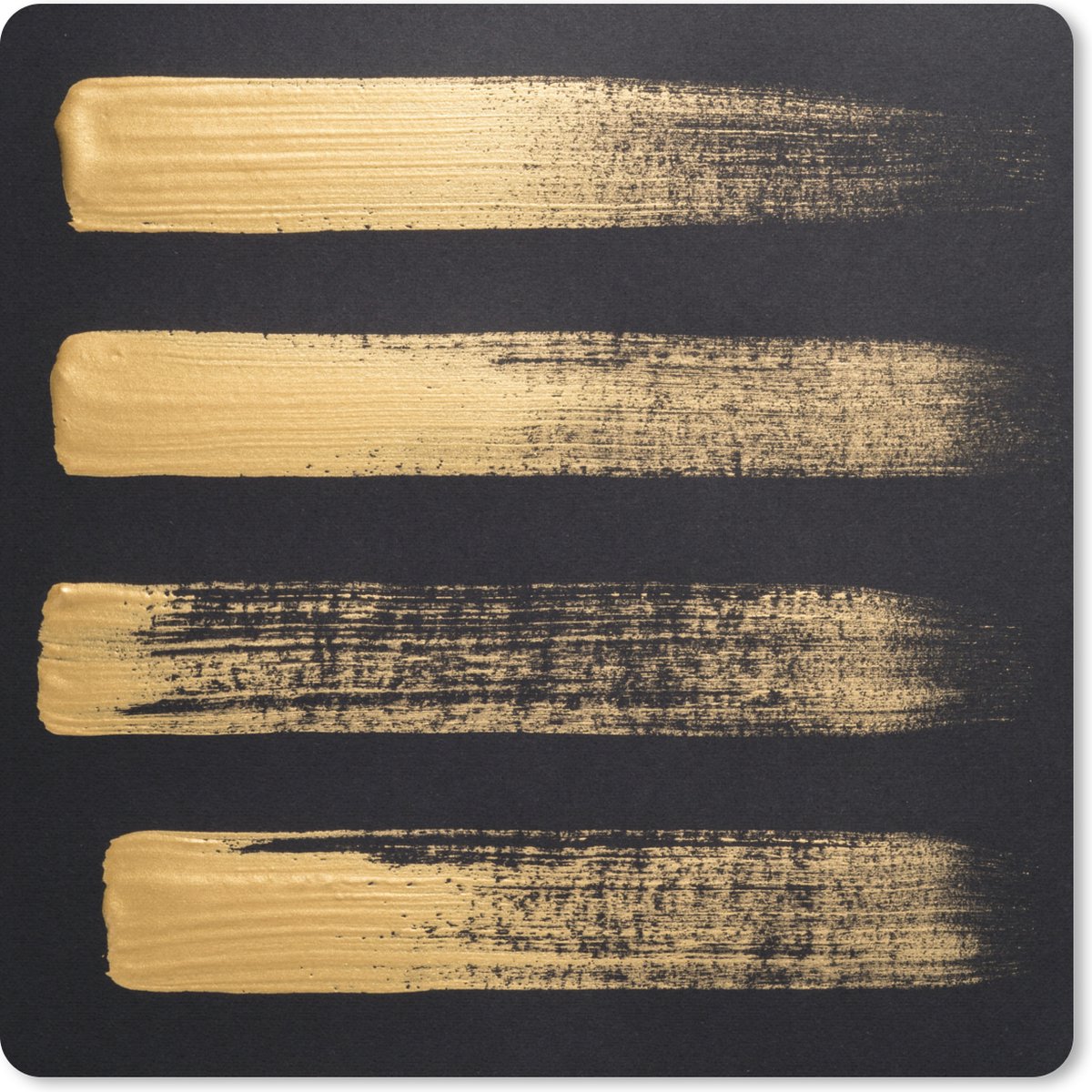 Muismat 30x30 cm - Mousepad Patroon van gouden verf op een zwarte achtergrond - Muismatten
