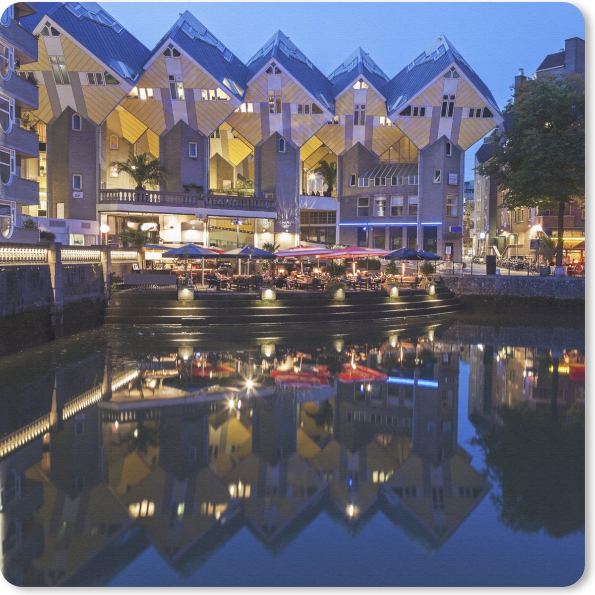 Muismat 30x30 cm - Mousepad Rotterdam - Water - Haven - Muismatten