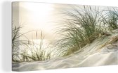 Peinture sur toile Dunes avec ammophile sous le soleil du parc national allemand Schleswig-Holsteinisches Wattenmeer - 40x20 cm - Art Décoration murale