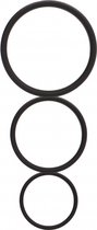 Flat Cock Ring Set - Black - Cock Rings